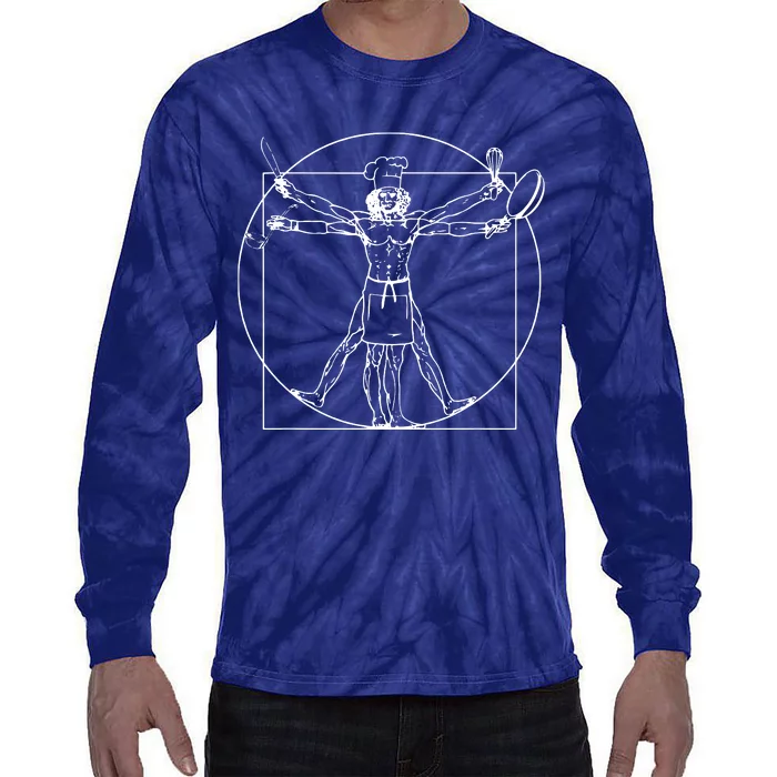 Chef Vitruvian Man Da Vinci Funny Cooking Gift Tie-Dye Long Sleeve Shirt