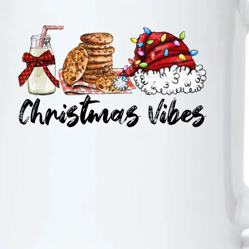 Christmas Vibes Milk Cookies Santa Hat Matching Pajamas Xmas Gift Black Color Changing Mug