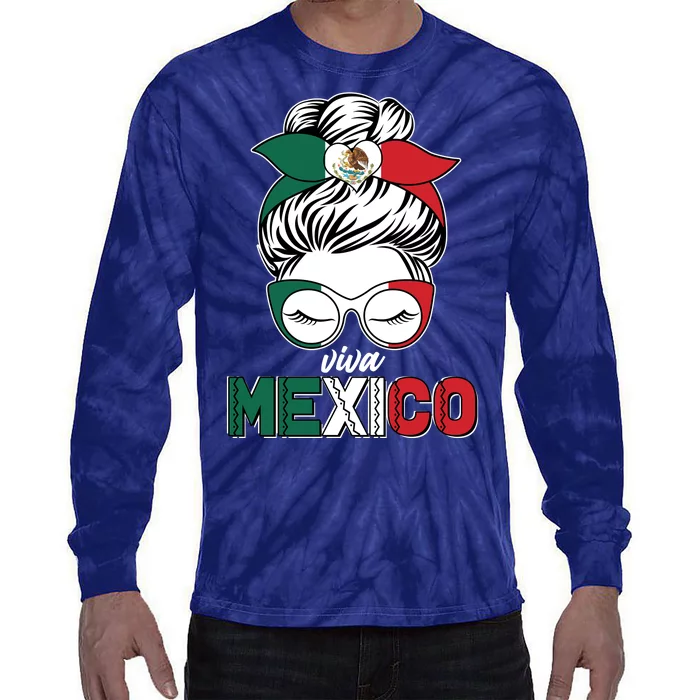 Cute Viva Mexico Tie-Dye Long Sleeve Shirt