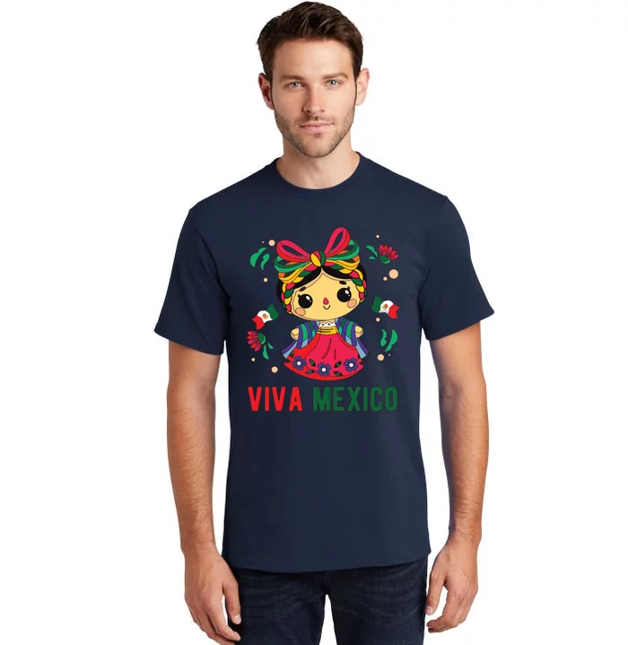 Cute Viva Mexico Girl Mexican Independence Day Tall T-Shirt