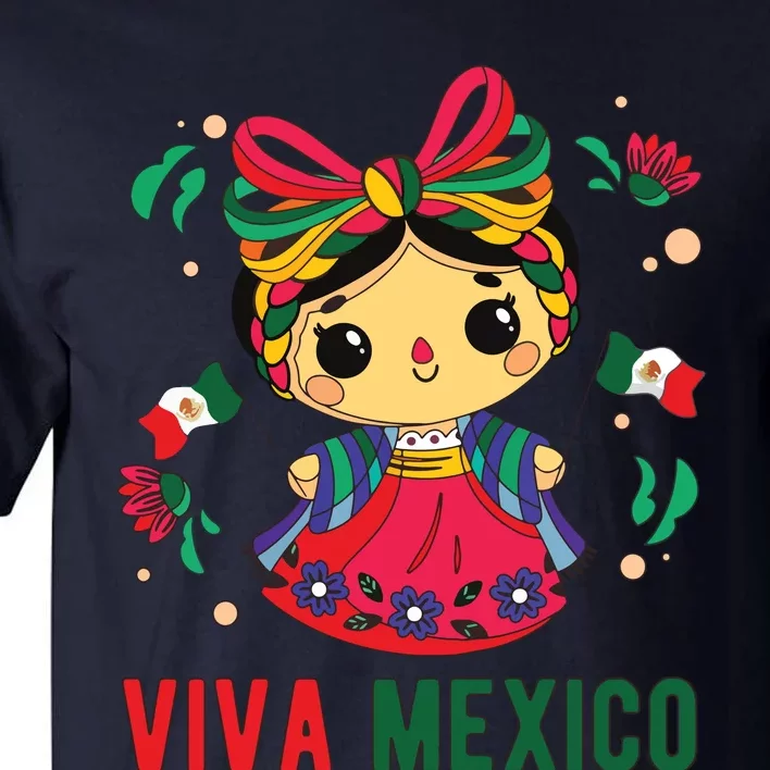 Cute Viva Mexico Girl Mexican Independence Day Tall T-Shirt