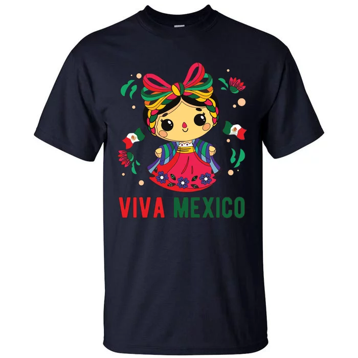 Cute Viva Mexico Girl Mexican Independence Day Tall T-Shirt