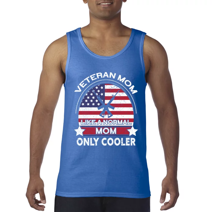 Cooler Veteran Mom Proud American Veteran Mom Gift Tank Top