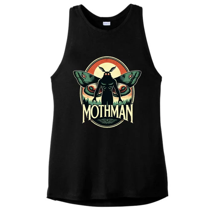 Cryptid Vintage Mothman Folklore Ladies Tri-Blend Wicking Tank