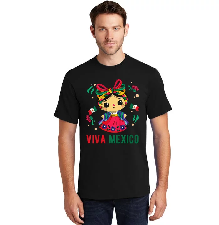 Cute Viva Mexico Girl Mexican Independence Day Tall T-Shirt