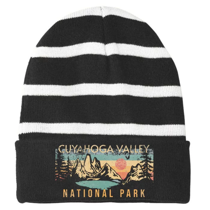 Cuyahoga Valley National Park Striped Beanie with Solid Band