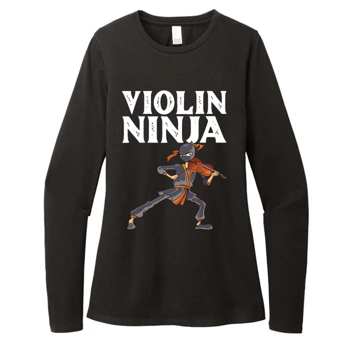 Cool Violin Ninja For Men Women Musician Viola Cello Players Womens CVC Long Sleeve Shirt