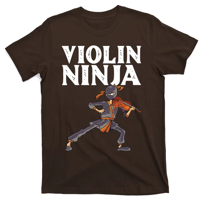 Cool Violin Ninja For Men Women Musician Viola Cello Players T-Shirt