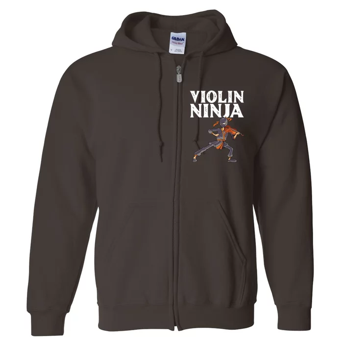 Cool Violin Ninja For Men Women Musician Viola Cello Players Full Zip Hoodie