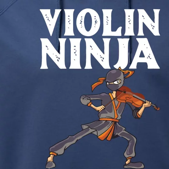 Cool Violin Ninja For Men Women Musician Viola Cello Players Performance Fleece Hoodie