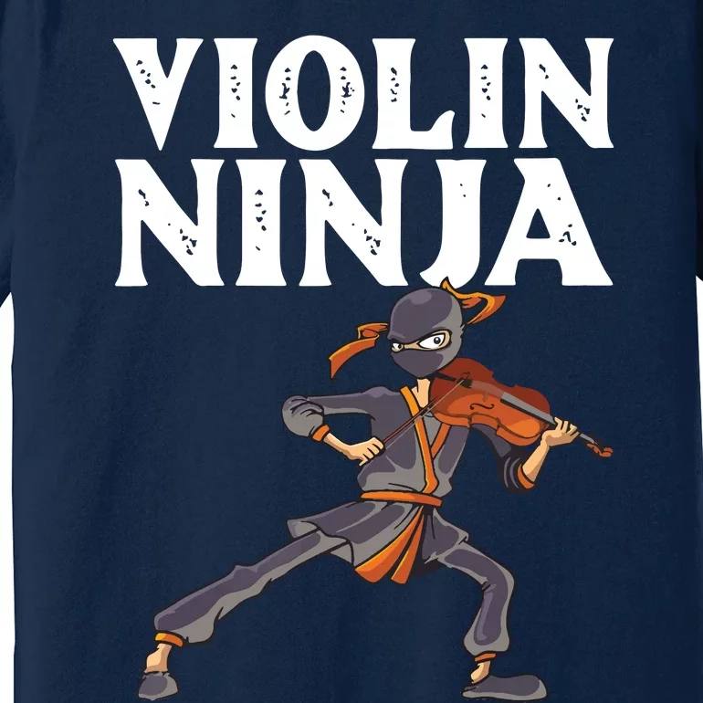 Cool Violin Ninja For Men Women Musician Viola Cello Players Premium T-Shirt