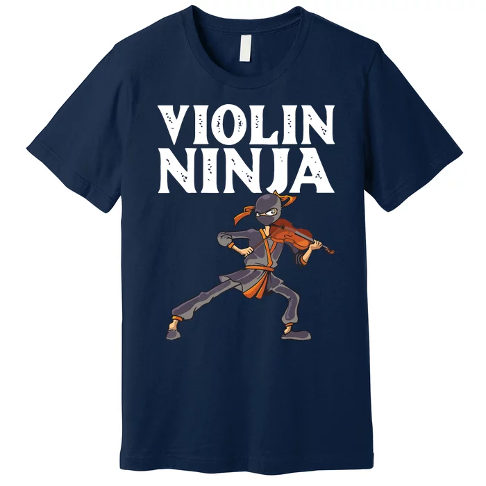 Cool Violin Ninja For Men Women Musician Viola Cello Players Premium T-Shirt