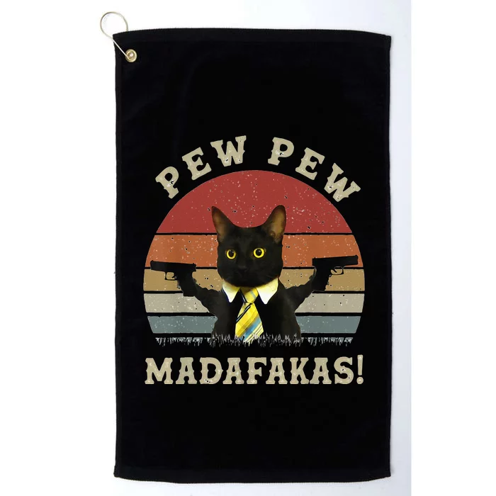 Cat Vintage PewPewPew Madafakas Cat Crazy Pew Vintage Platinum Collection Golf Towel