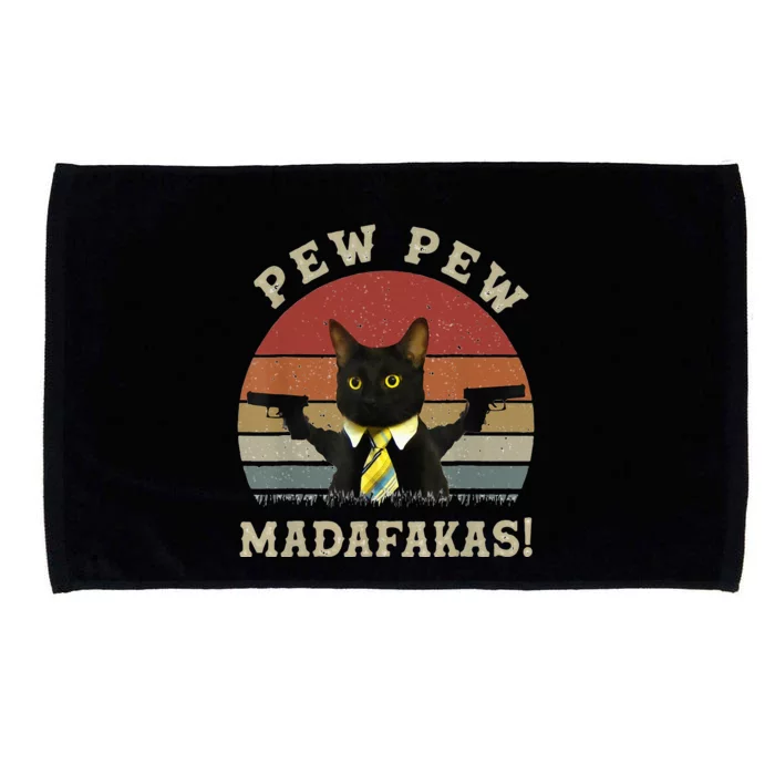 Cat Vintage PewPewPew Madafakas Cat Crazy Pew Vintage Microfiber Hand Towel