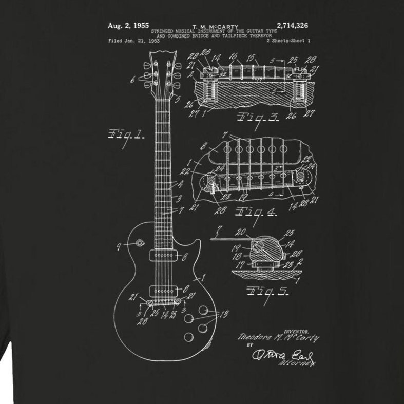 Classic Vintage Patent Print 1955 Rock Guitar Cool Gift Toddler Long Sleeve Shirt