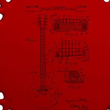 Classic Vintage Patent Print 1955 Rock Guitar Cool Gift Oval Ornament