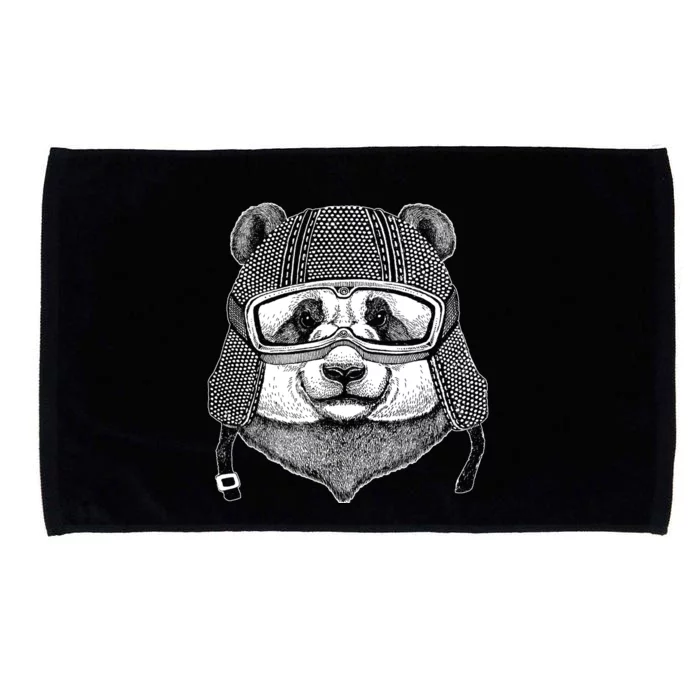 Cool Vintage Panda Aviator Pilot Microfiber Hand Towel