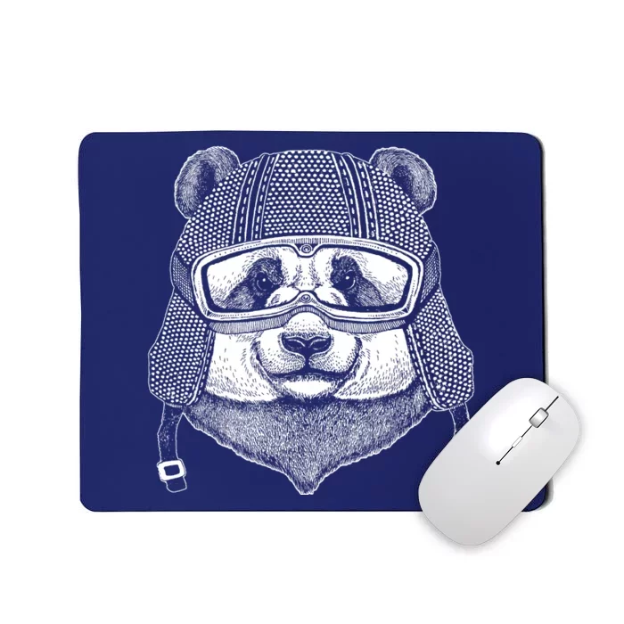 Cool Vintage Panda Aviator Pilot Mousepad