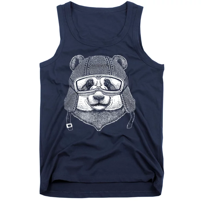 Cool Vintage Panda Aviator Pilot Tank Top