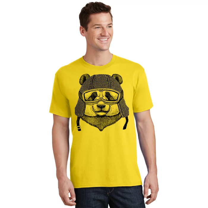 Cool Vintage Panda Aviator Pilot T-Shirt