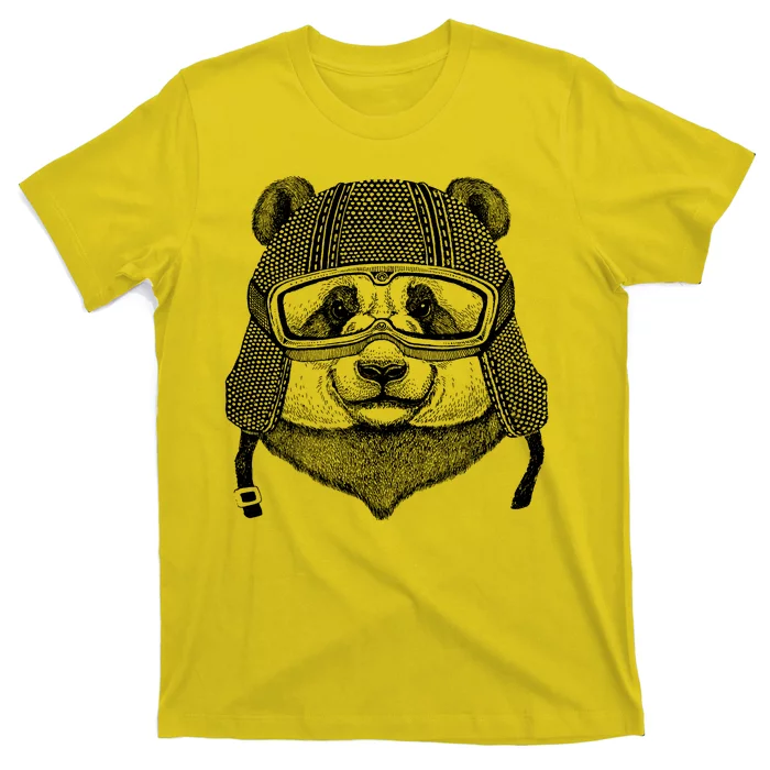 Cool Vintage Panda Aviator Pilot T-Shirt