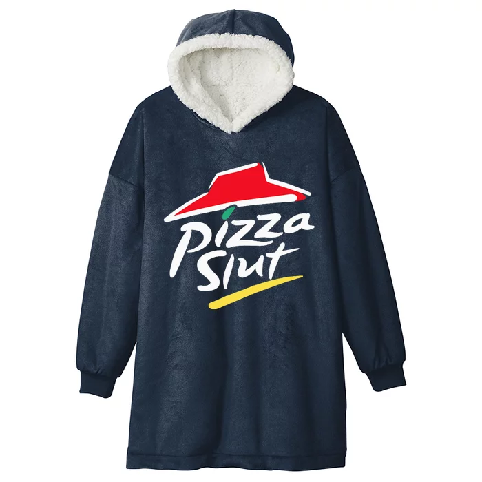 Cool Vintage Pizza Slut Hooded Wearable Blanket