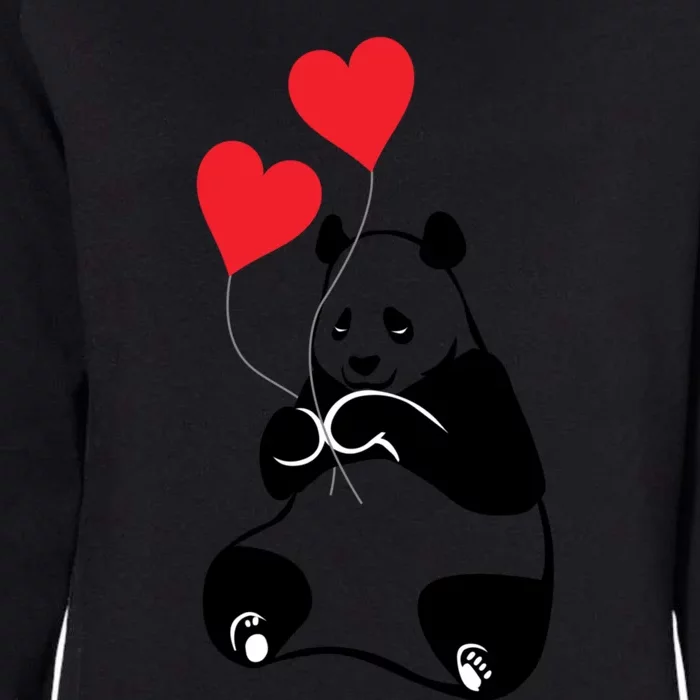 Cute Valentines Panda Bear Cub Gift Hearts Of Love Gift Womens California Wash Sweatshirt