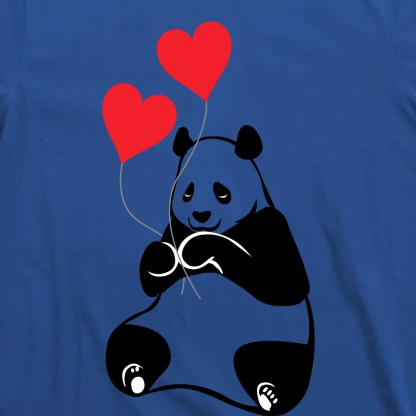 Cute Valentines Panda Bear Cub Gift Hearts Of Love Gift T-Shirt