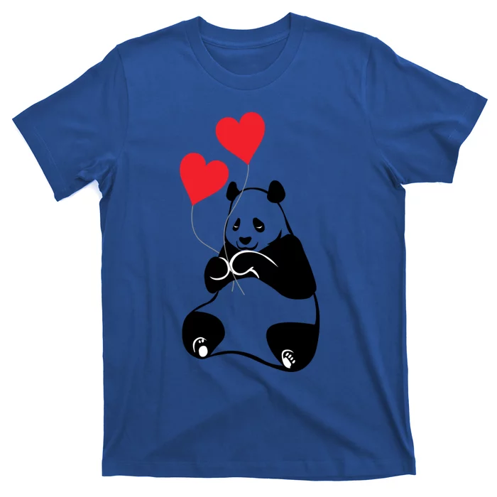 Cute Valentines Panda Bear Cub Gift Hearts Of Love Gift T-Shirt