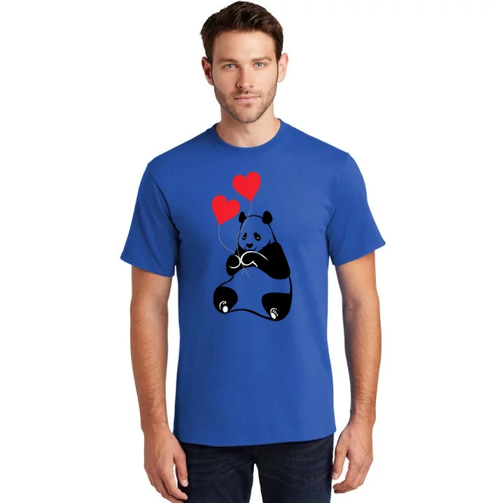 Cute Valentines Panda Bear Cub Gift Hearts Of Love Gift Tall T-Shirt