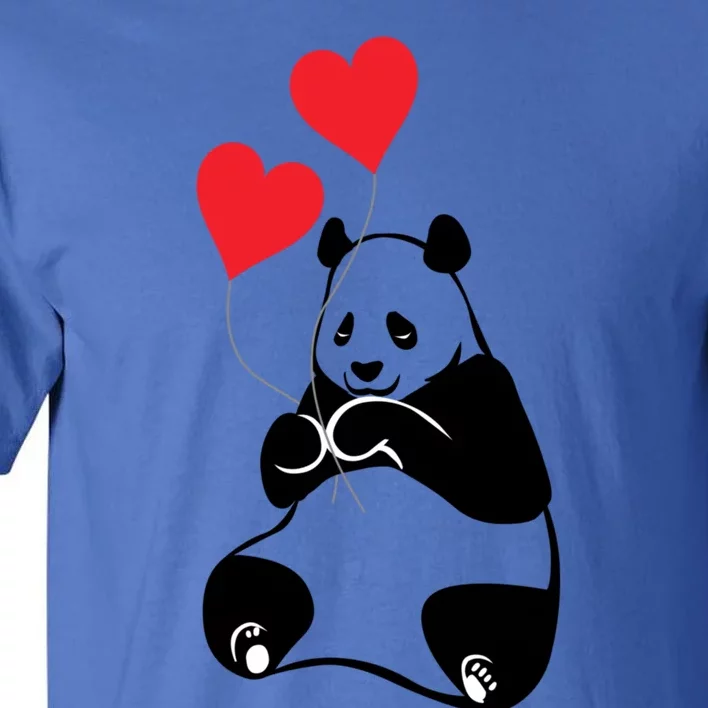 Cute Valentines Panda Bear Cub Gift Hearts Of Love Gift Tall T-Shirt