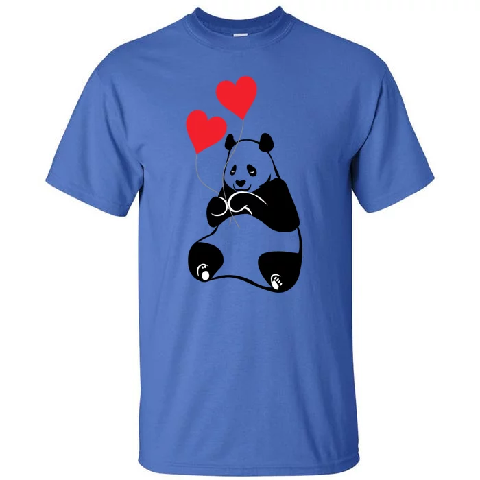 Cute Valentines Panda Bear Cub Gift Hearts Of Love Gift Tall T-Shirt