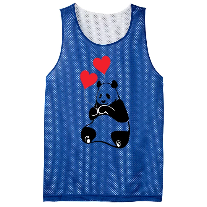 Cute Valentines Panda Bear Cub Gift Hearts Of Love Gift Mesh Reversible Basketball Jersey Tank