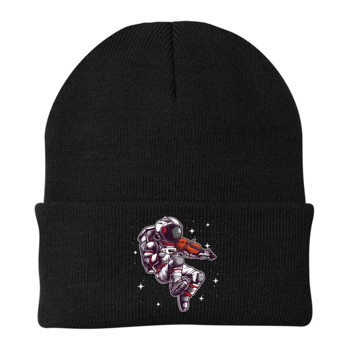 Cool Violin Player Astronaut For Men Women Viola Music Lover Knit Cap Winter Beanie