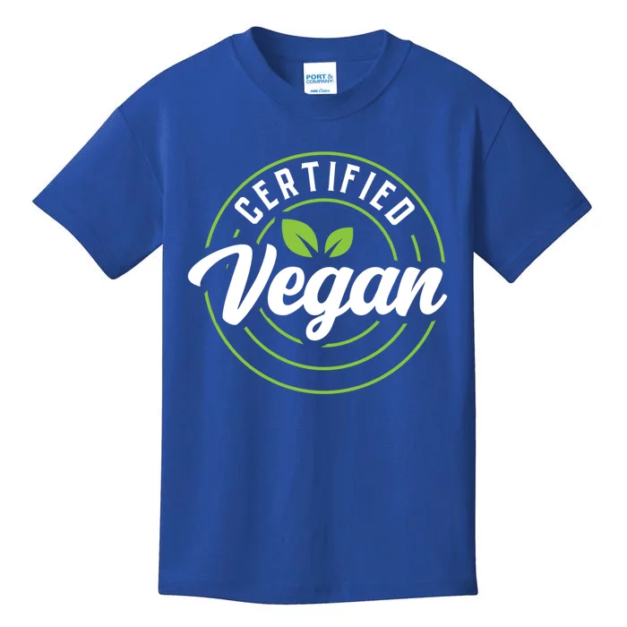 Certified Vegan Powered By Veggies Funny Vegetarian Funny Gift Kids T-Shirt