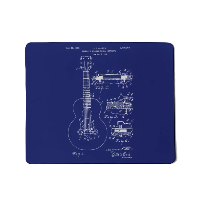 Classic Vintage Patent Print 1955 Guitar Bridge Mousepad