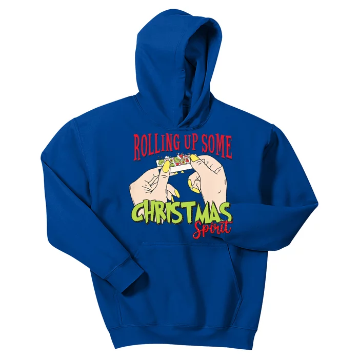 Christmas Vibes Rolling Up Some Christmas Spirit Gift Kids Hoodie