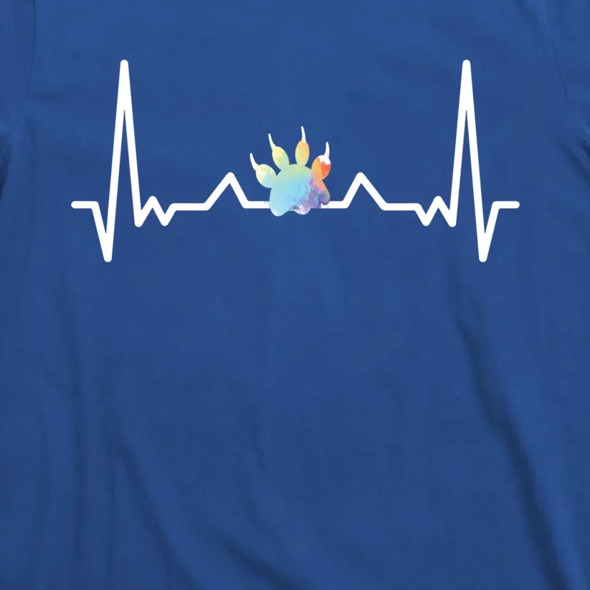 Cute Veterinarian Rainbow Paw Heartbeat Vet Tech Cool Gift T-Shirt