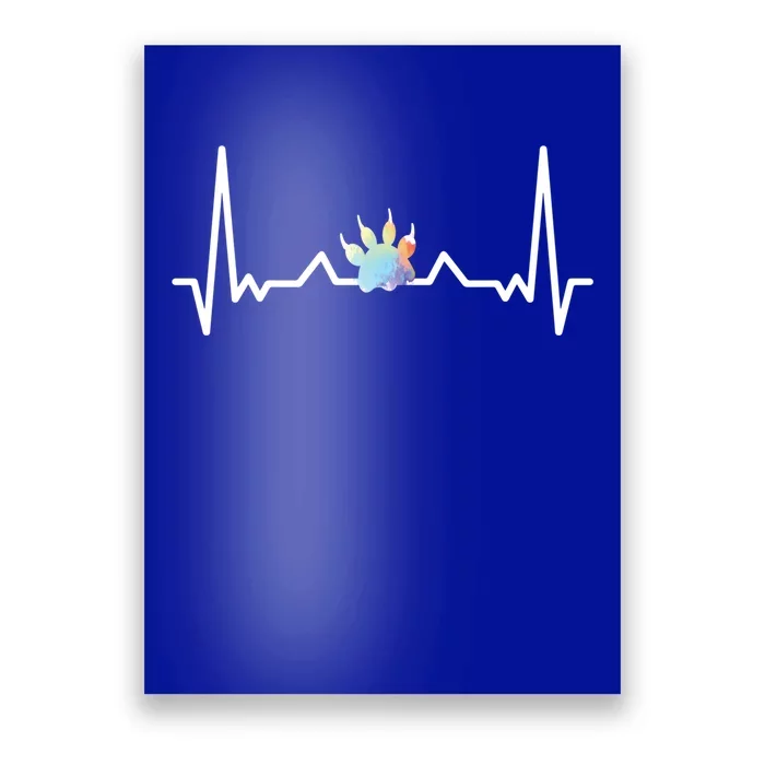 Cute Veterinarian Rainbow Paw Heartbeat Vet Tech Cool Gift Poster