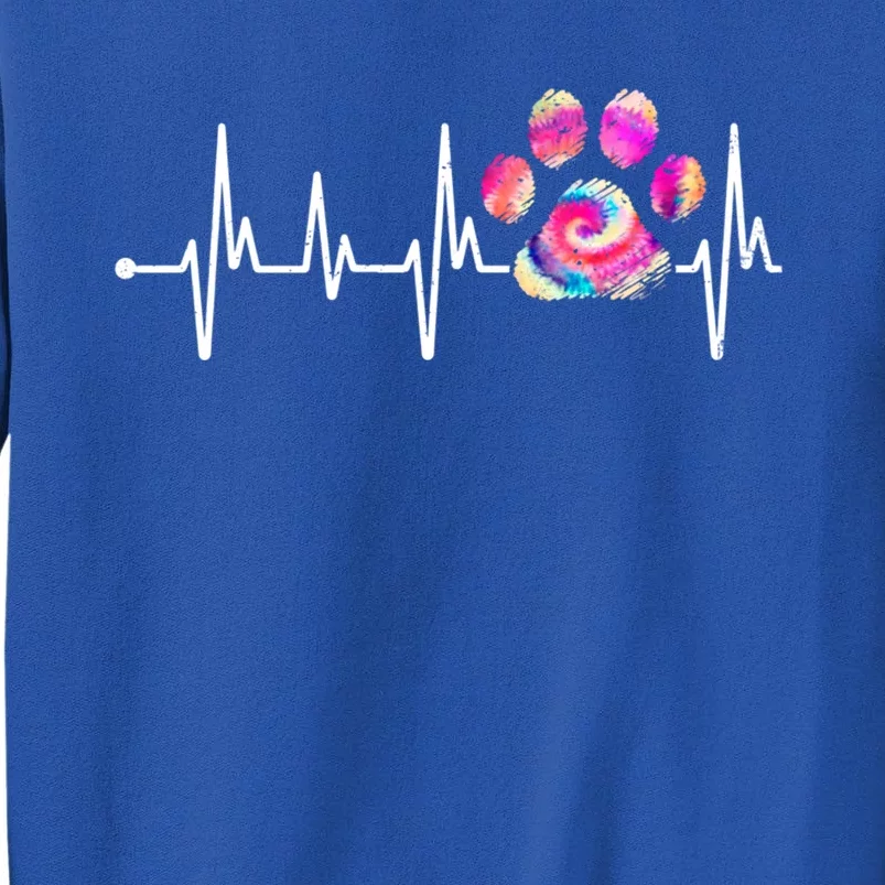 Cute Veterinarian Rainbow Paw Print Heartbeat Vet Tech Cute Gift Tall Sweatshirt