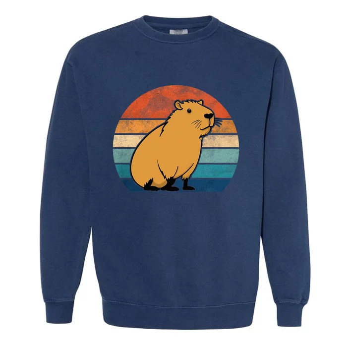 Capybara Vintage Rodent Funny Capybara Garment-Dyed Sweatshirt