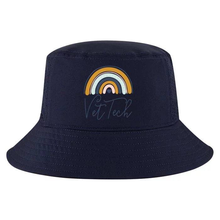 Cute Veterinarian Rainbow Paw Print Heartbeat Vet Tech Cool Gift Cool Comfort Performance Bucket Hat