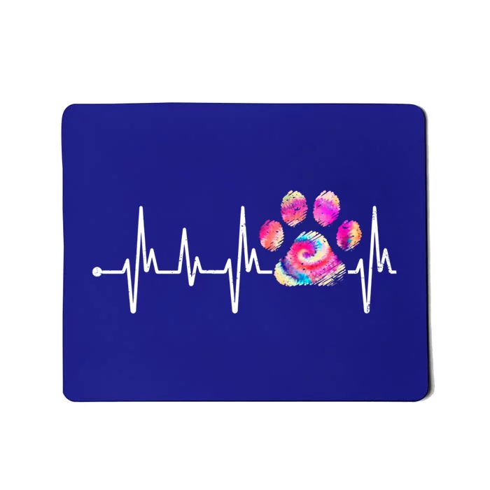 Cute Veterinarian Rainbow Paw Print Heartbeat Vet Tech Gift Mousepad