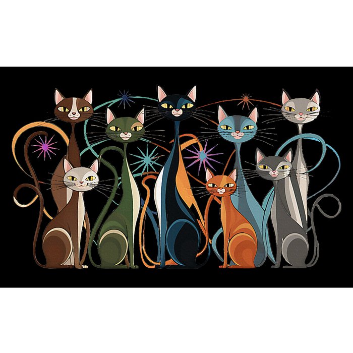 Cat Vintage Retro Midcentury Modern Look Cats Bumper Sticker