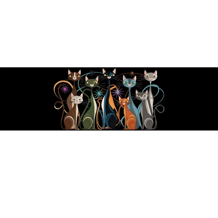 Cat Vintage Retro Midcentury Modern Look Cats Bumper Sticker