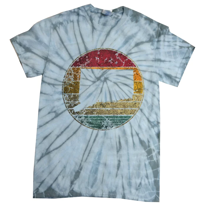 Connecticut Vintage Retro Style Distressed 70s 80s Novelty Tie-Dye T-Shirt