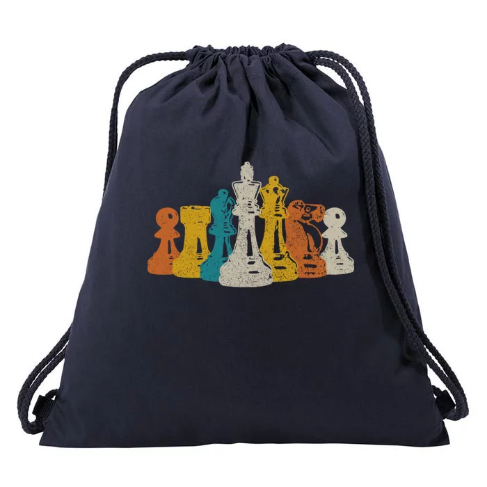 Chess Vintage Retro Chess Player Drawstring Bag