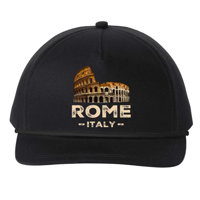 Cool Vintage Roma Italia Colosseum Souvenirs Rome Italy Snapback Five-Panel Rope Hat