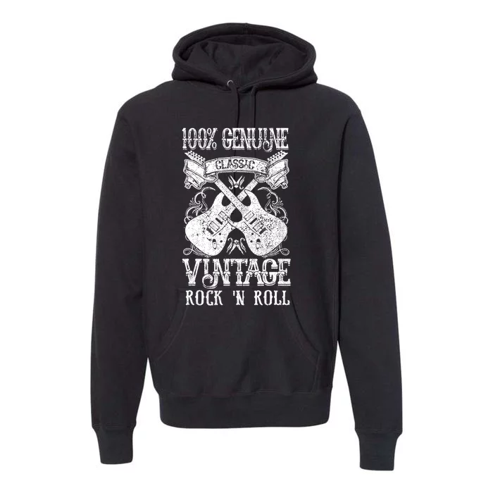 Classic Vintage Rock 'N Roll Funny Music Guitars Gift Premium Hoodie