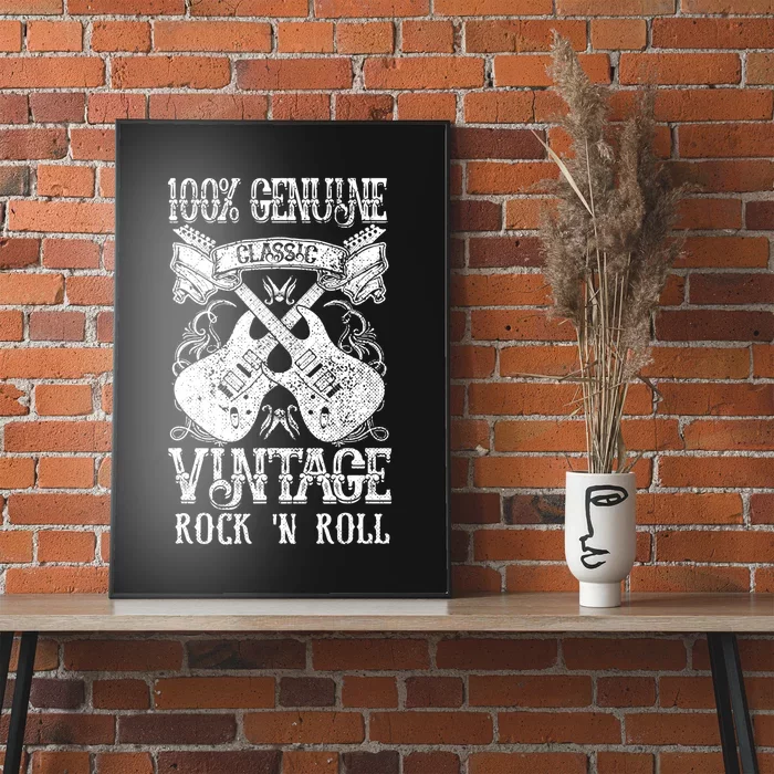 Classic Vintage Rock 'N Roll Funny Music Guitars Gift Poster